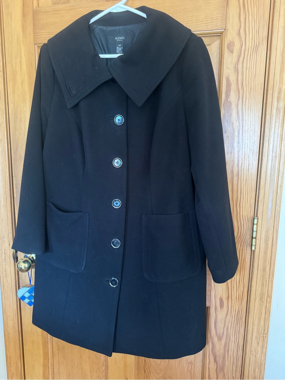 Alfani Women's Black Single-Breasted Pea Coat